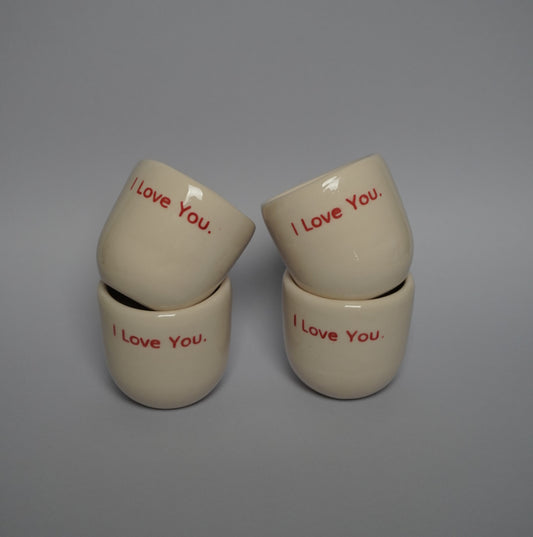 Seramik Mocha Cup I Love You : 2'li Set