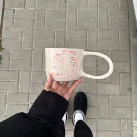 XXL Seramik Kupa Pijama Desenli