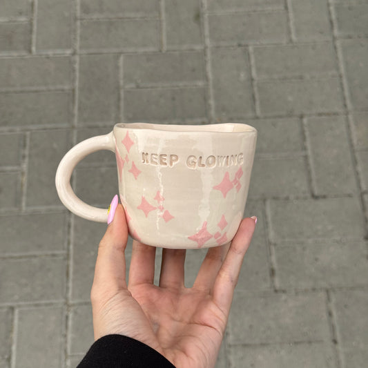 Yazılı Seramik Kupa Keep Glowing ✨